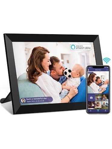 Wifi Digital Photo Frame 10.1 inch Work with Alexa Voice Control