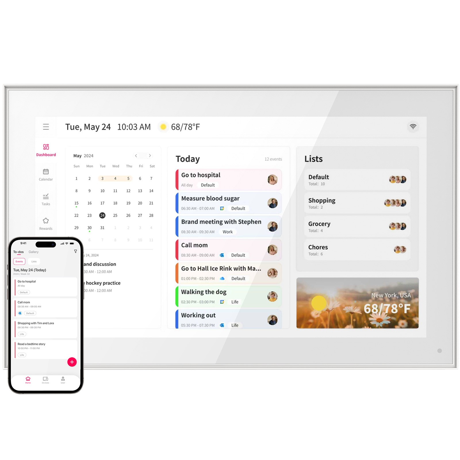 Whale Framely 15.6 inch Digital Calendar
